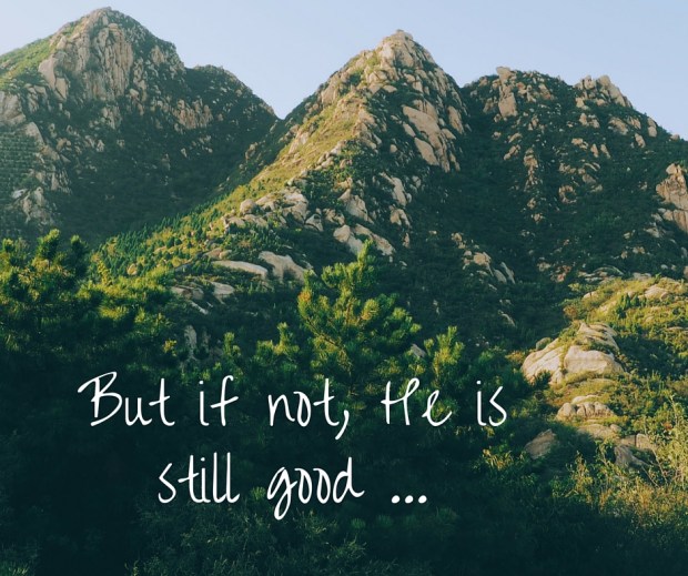 And if not, He is still good ...